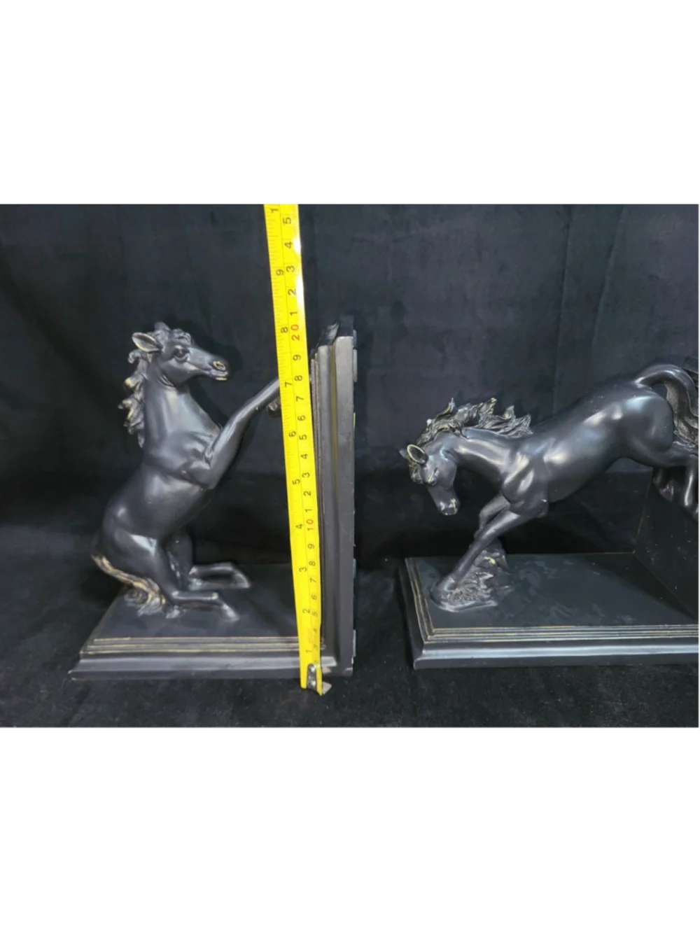 Great West Horse Bookends Pair Black Antique Rearing Bucking Horses Target 2004